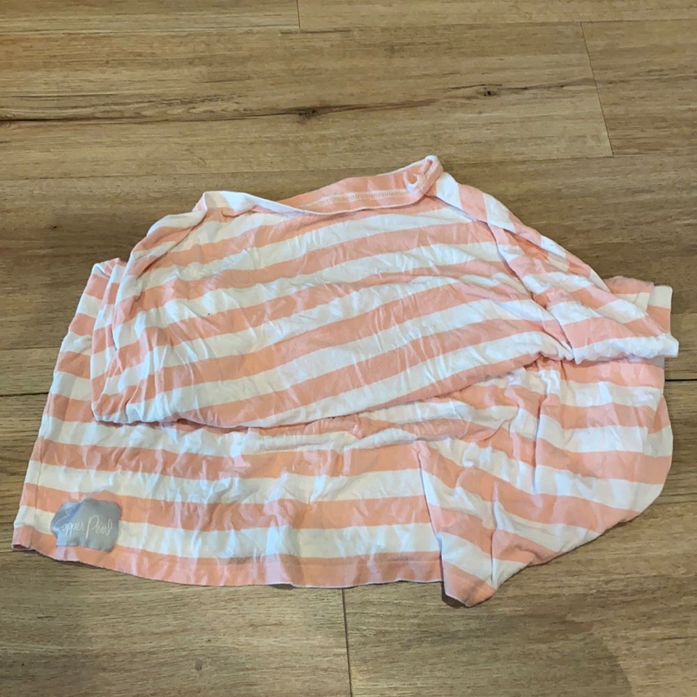 Copper pearl pink striped nursing and car seat cover